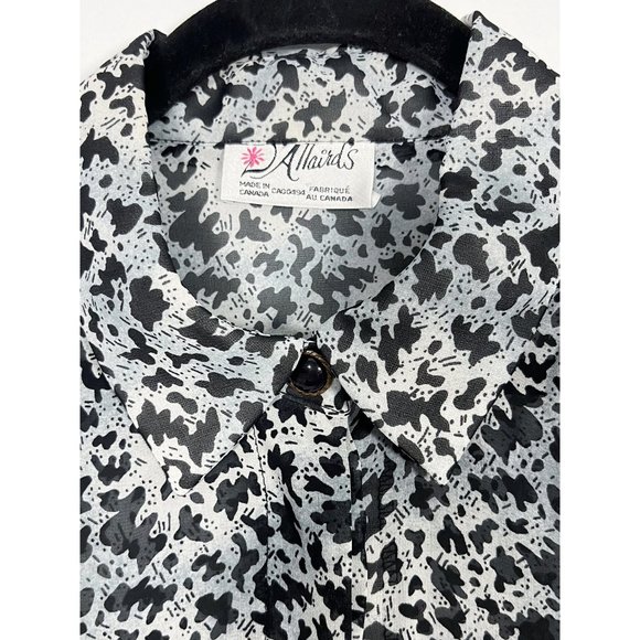 Vintage D’Allaird’s Splatter Print Sheer Blouse - Picture 4 of 10